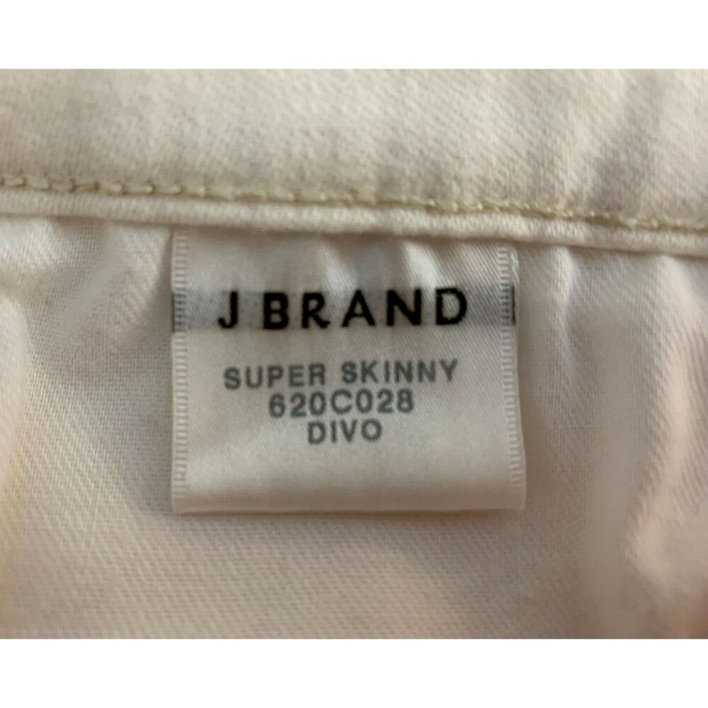 J Brand Women's size 29 Cream Super Skinny Divo Jeans Mid Rise Distressed - Picture 8 of 13